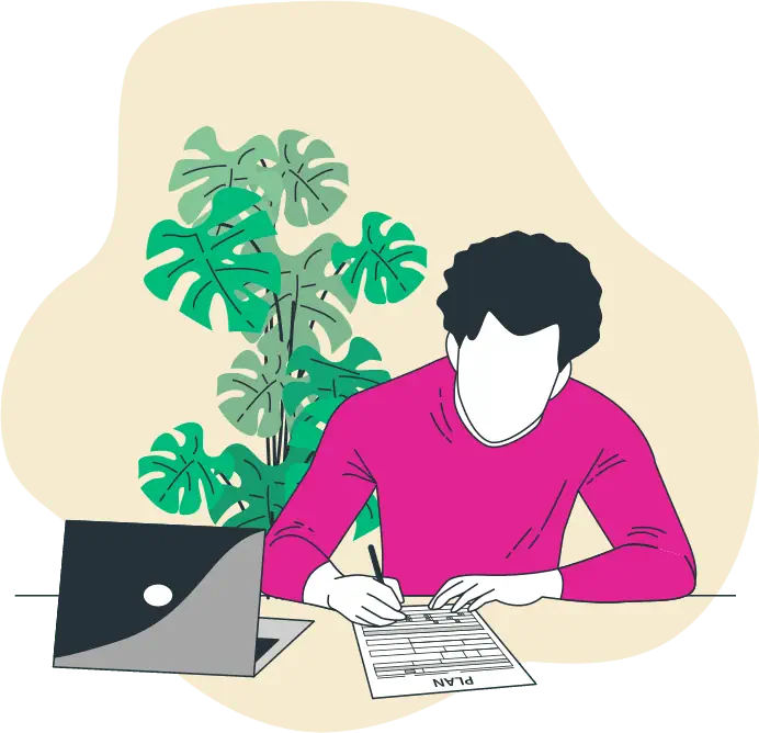 graphic of man writing